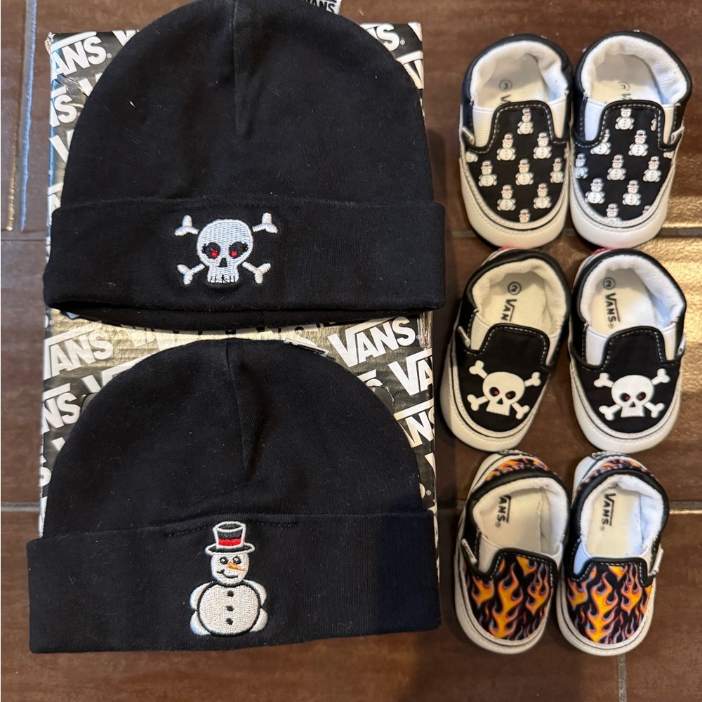 Vans Baby Crib Shoes and Hats bundle